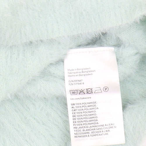 H&M Women's Green Pullover Knit Jumper Size 12