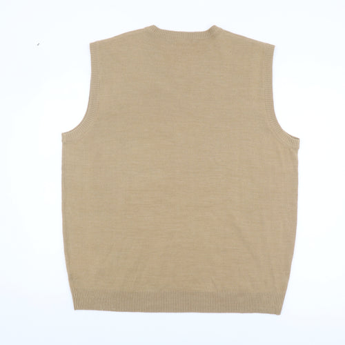 Capsule Men's Beige XL V-Neck Sleeveless Vest