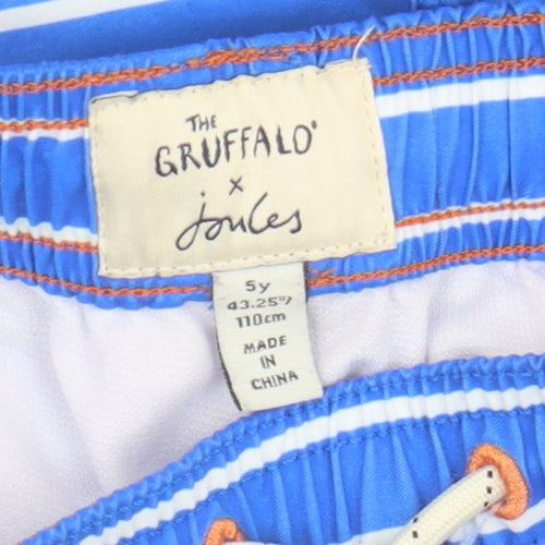 Joules Boys Blue Striped Gruffalo Shorts, 5 Years