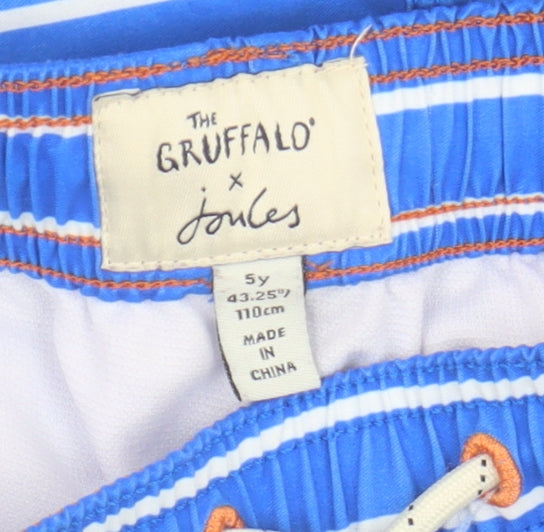 Joules Boys Blue Striped Gruffalo Shorts, 5 Years