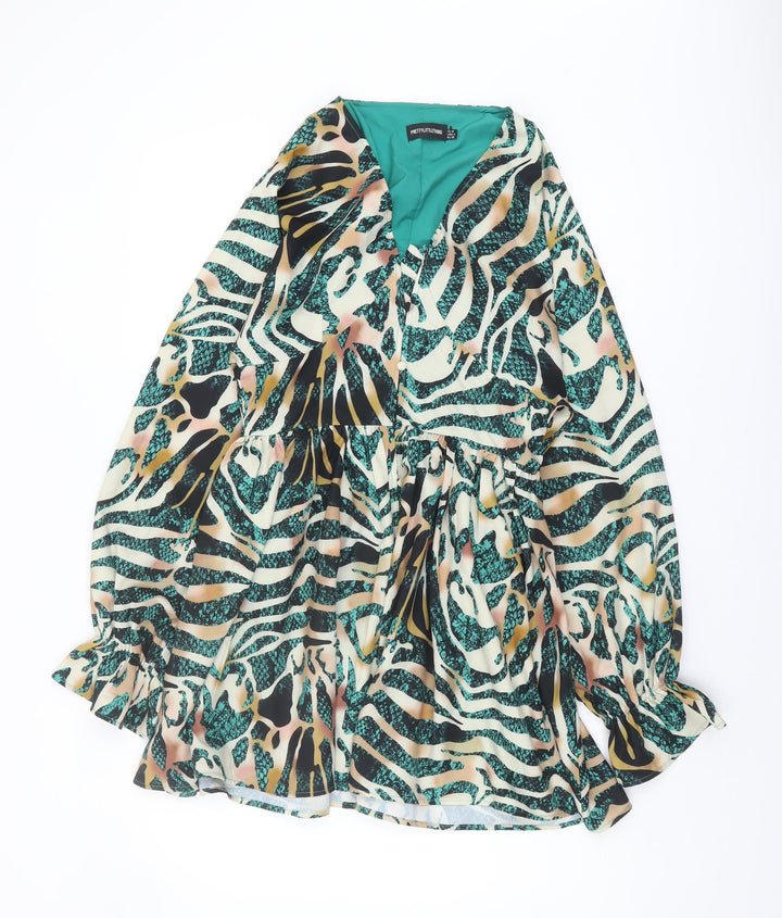 PrettyLittleThing Women's Multicoloured A-Line Dress Size 8