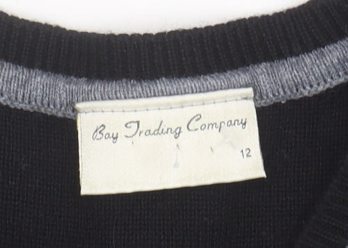 Bay Trading Women's Black T-Shirt Dress Size 12
