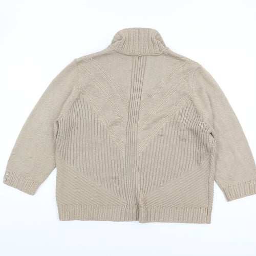 Marks and Spencer Women's Beige Cardigan, Size 16, Collared Knit