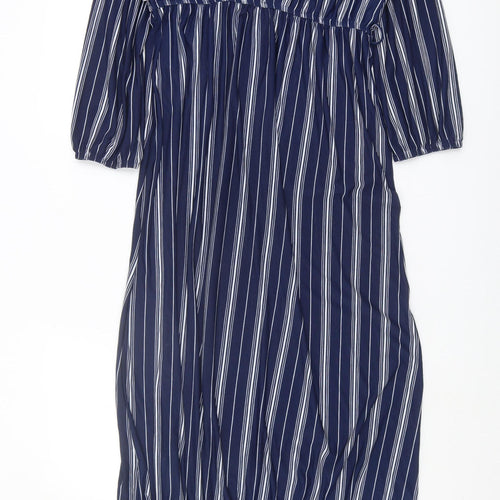 IRIS Women's Blue Long Wrap Dress XL Plus Size