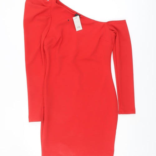 River Island Women's Red Bodycon Dress Size 10
