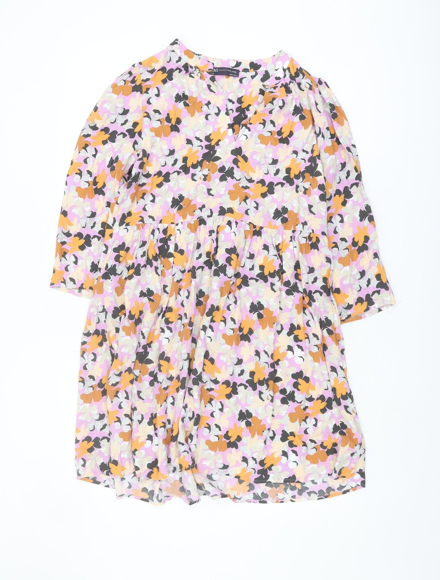Marks and Spencer Petite Floral Dress, Size 10, Multicoloured