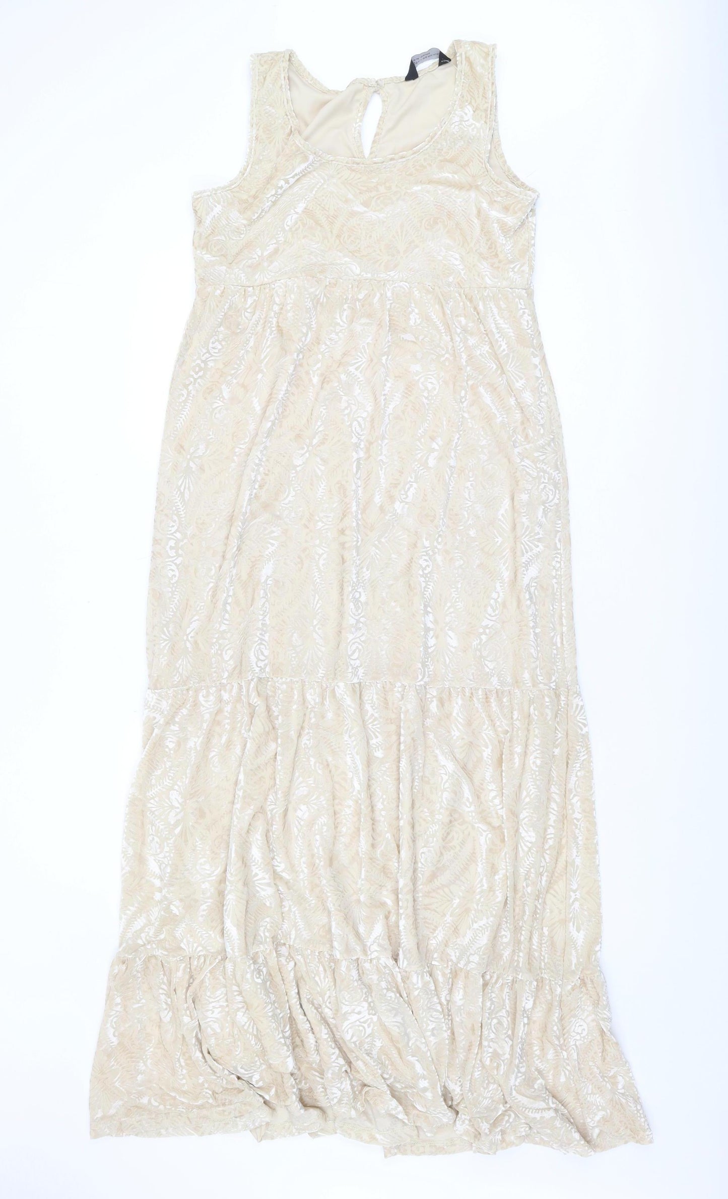 Dorothy Perkins Women's Beige Maxi Dress - Size 14