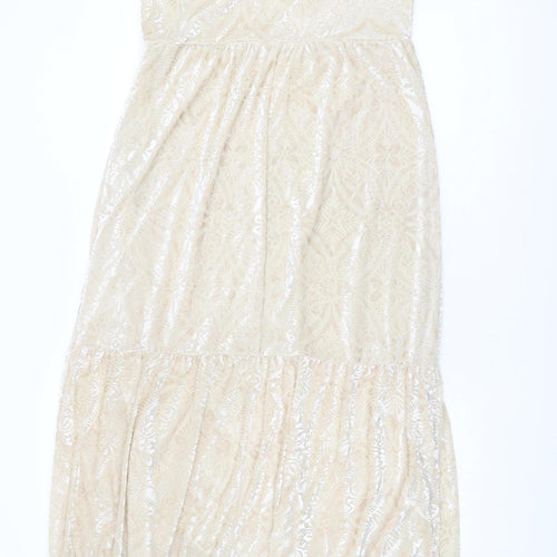 Dorothy Perkins Women's Beige Maxi Dress - Size 14
