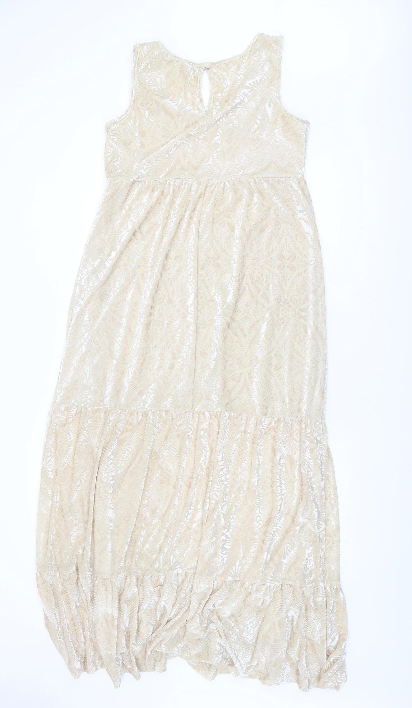 Dorothy Perkins Women's Beige Maxi Dress - Size 14
