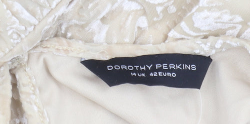 Dorothy Perkins Women's Beige Maxi Dress - Size 14