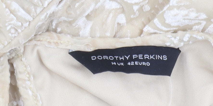 Dorothy Perkins Women's Beige Maxi Dress - Size 14