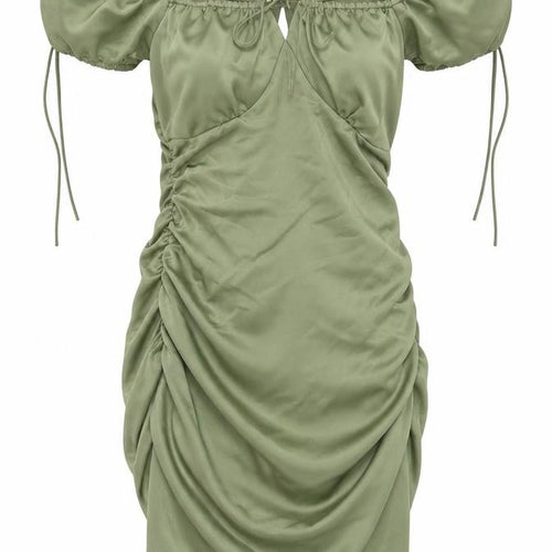 Topshop Green Women's Off Shoulder Dress UK 8