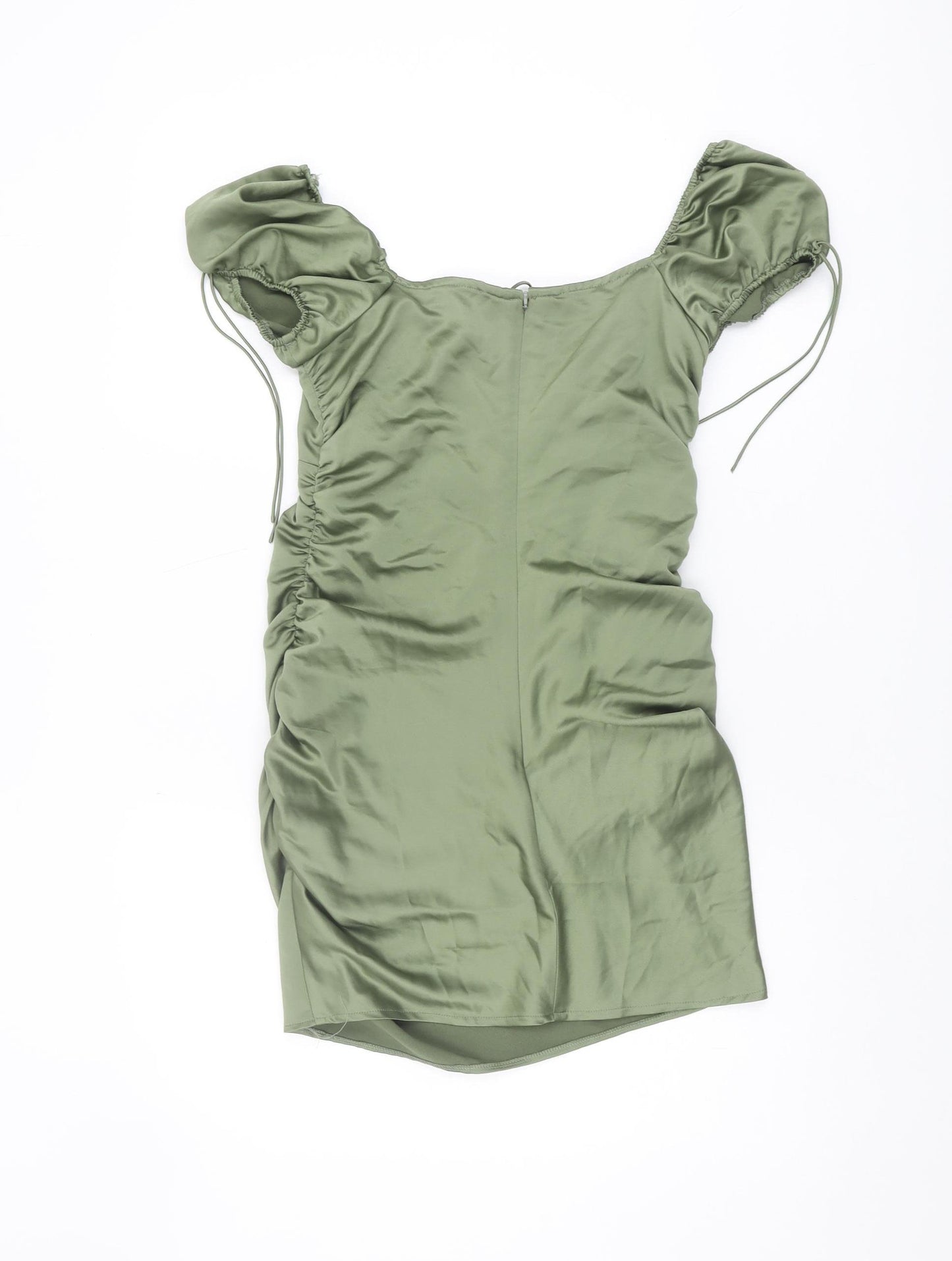 Topshop Green Women's Off Shoulder Dress UK 8