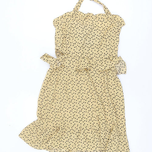 PrettyLittleThing Women Beige Halter Dress Size 10