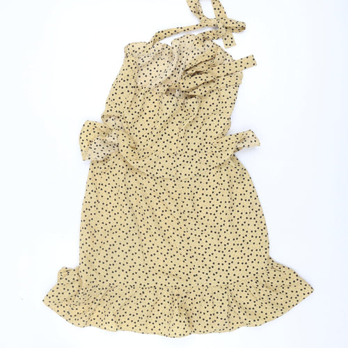 PrettyLittleThing Women Beige Halter Dress Size 10