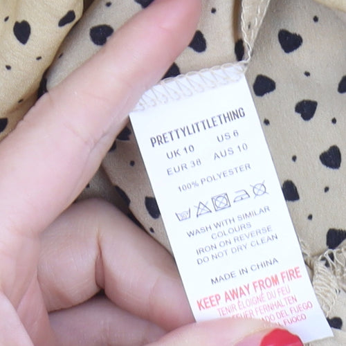 PrettyLittleThing Women Beige Halter Dress Size 10