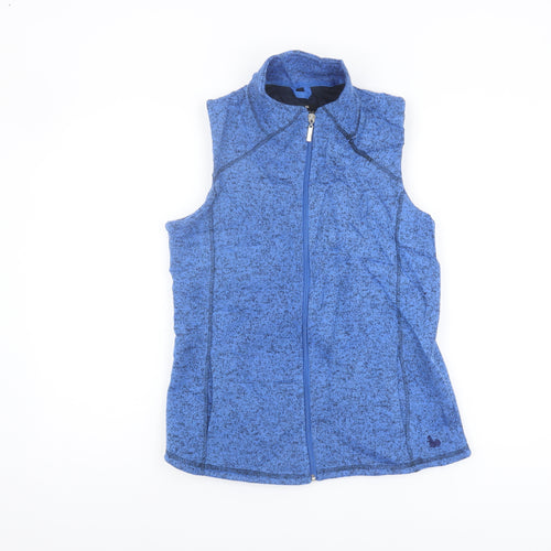 TIGI Women's Blue Waistcoat, Size M, Casual Sleeveless Zip