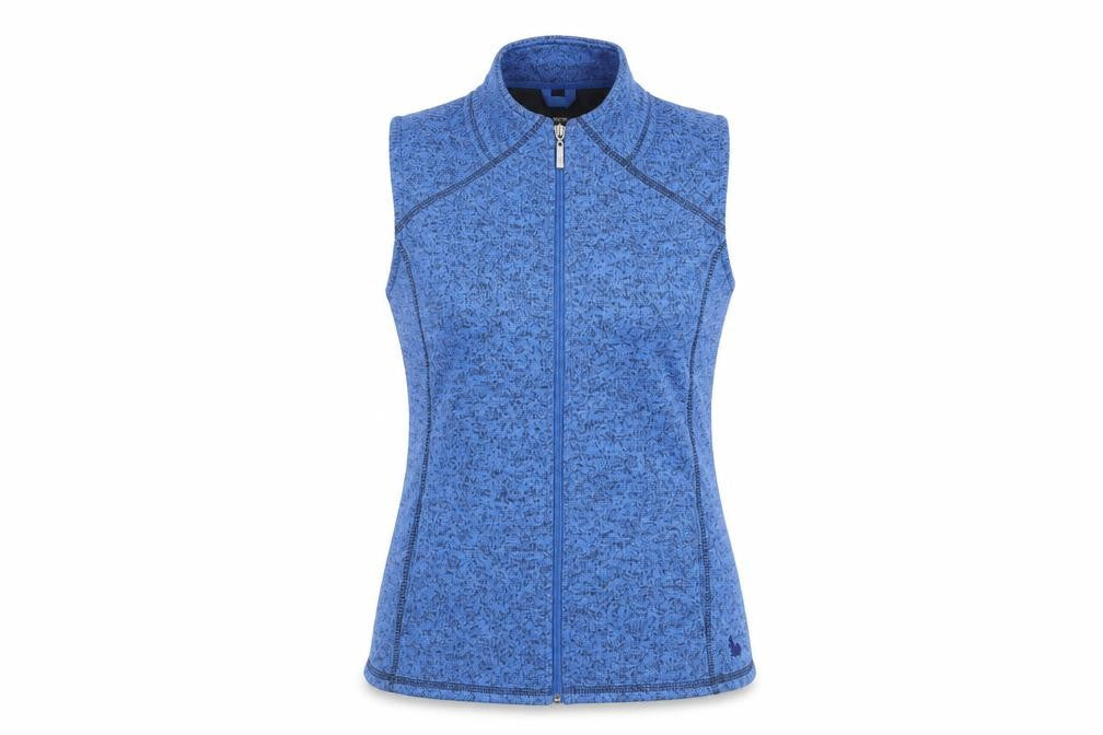 TIGI Women's Blue Waistcoat, Size M, Casual Sleeveless Zip