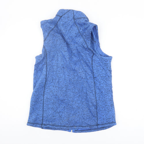 TIGI Women's Blue Waistcoat, Size M, Casual Sleeveless Zip
