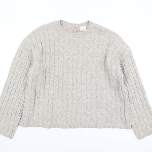H&M Women's Beige Chunky Knit Jumper, Size S