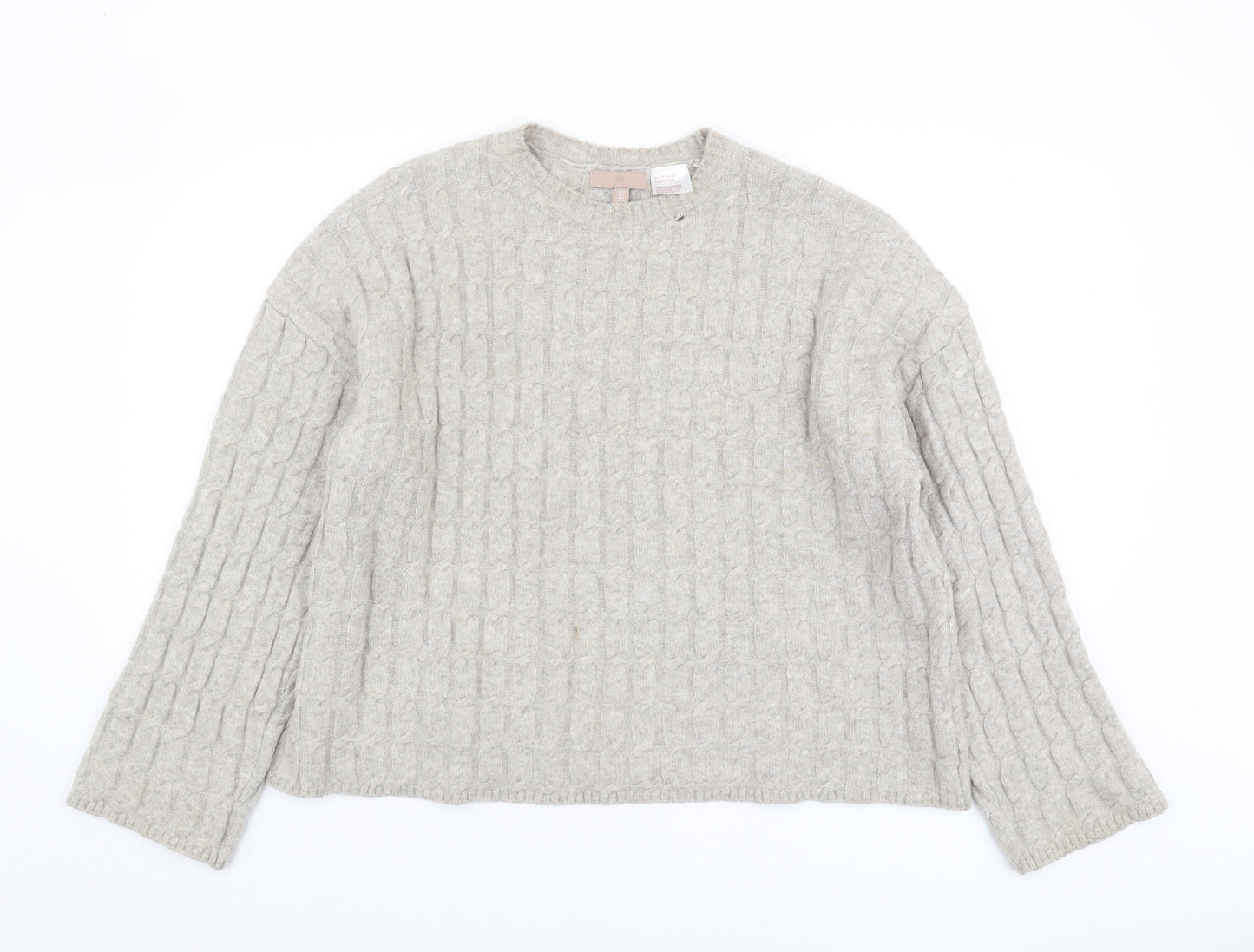 H&M Women's Beige Chunky Knit Jumper, Size S