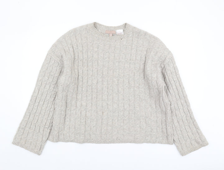 H&M Women's Beige Chunky Knit Jumper, Size S