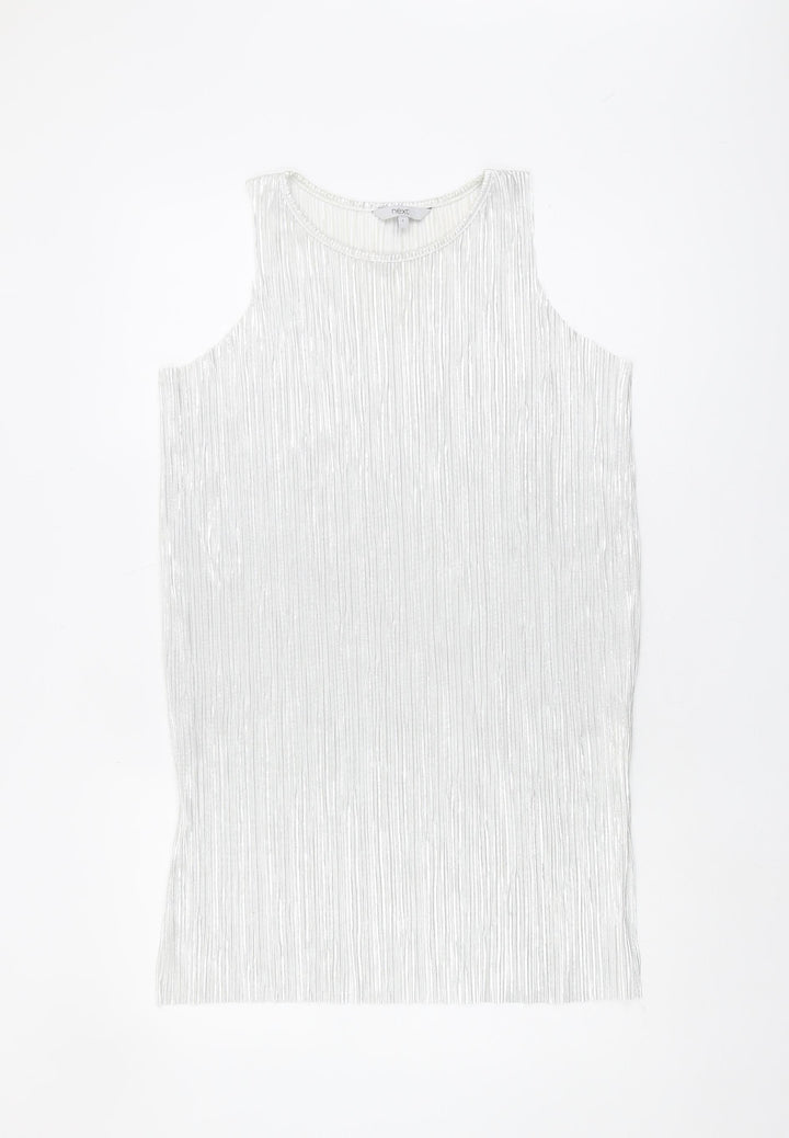 Next Women's White Tank Top, Size 8, Polyester Fabric