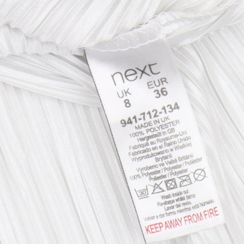 Next Women's White Tank Top, Size 8, Polyester Fabric
