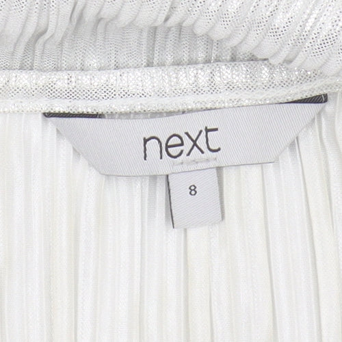 Next Women's White Tank Top, Size 8, Polyester Fabric