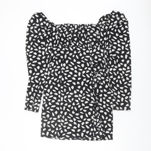 PrettyLittleThing Women's Black Off Shoulder Dress Size 8