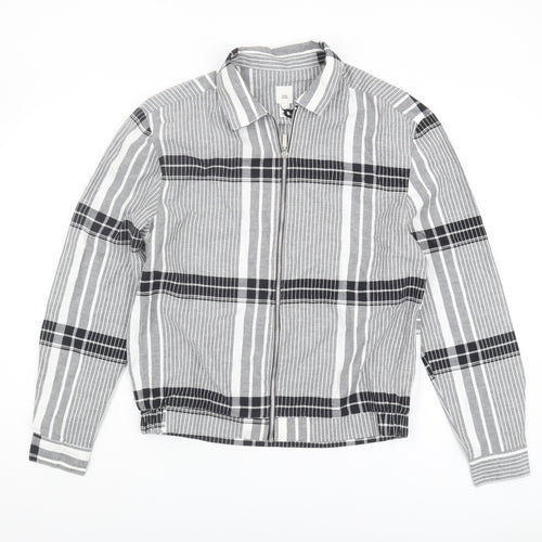 River Island Men's Grey Striped Jacket S