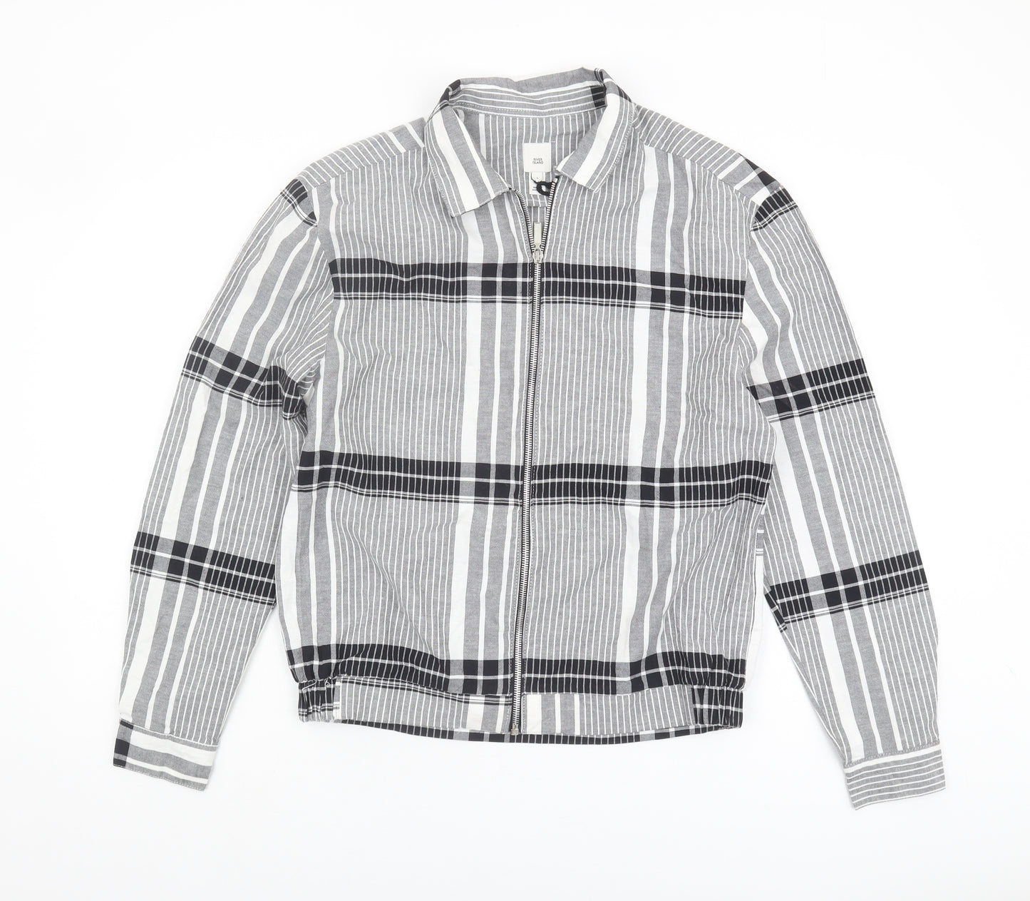 River Island Men's Grey Striped Jacket S