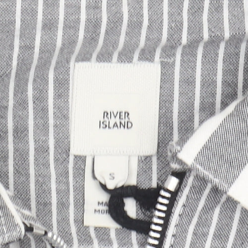 River Island Men's Grey Striped Jacket S