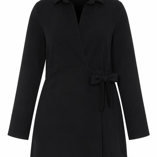 Boohoo Women’s Black Collared Belted Dress Size 14