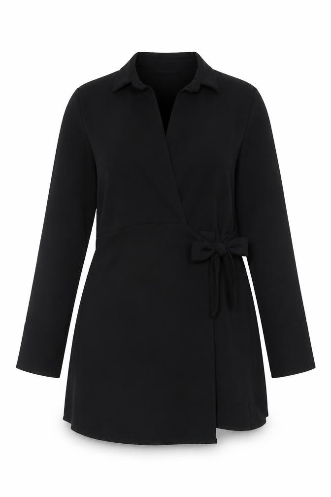 Boohoo Women’s Black Collared Belted Dress Size 14