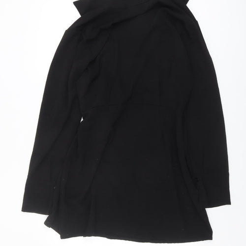 Boohoo Women’s Black Collared Belted Dress Size 14