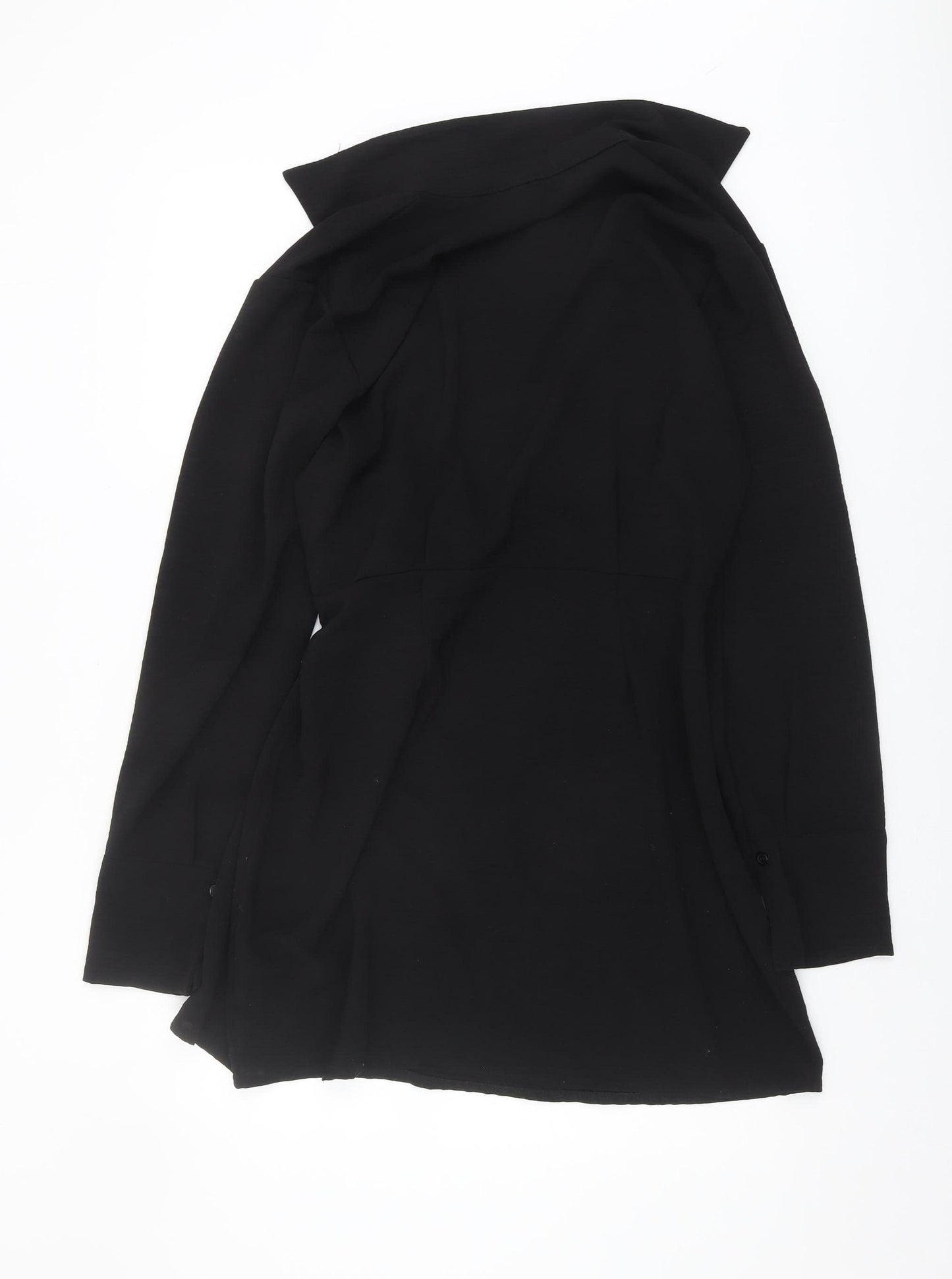 Boohoo Women’s Black Collared Belted Dress Size 14