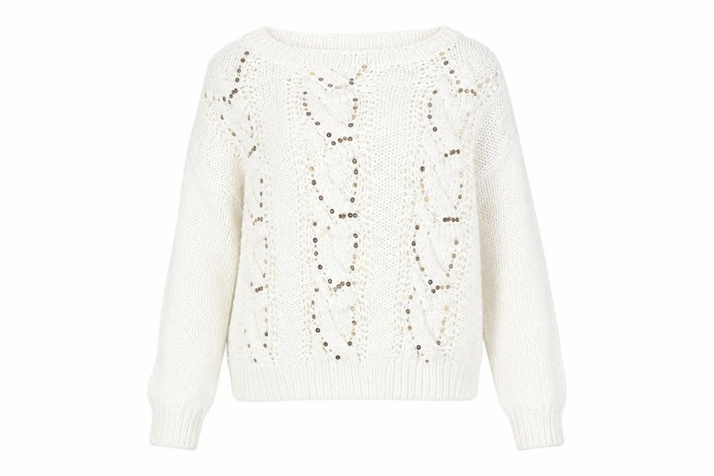 Front view of Marks & Spencer Women's Ivory jumper, size 14