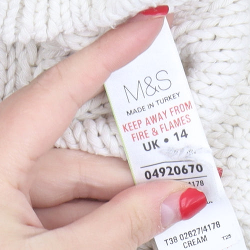 Marks and Spencer Women's Ivory Pullover Jumper Size 14