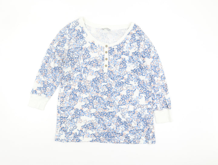 Marks and Spencer Women's Floral Henley Blouse 12
