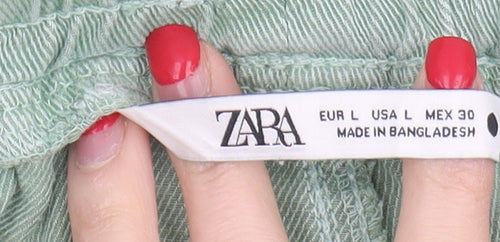 Zara Women’s Green Relaxed Trousers L