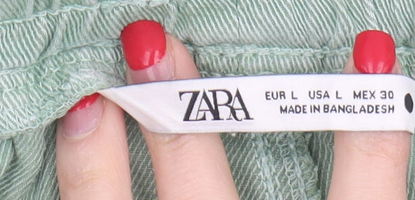 Zara Women’s Green Relaxed Trousers L