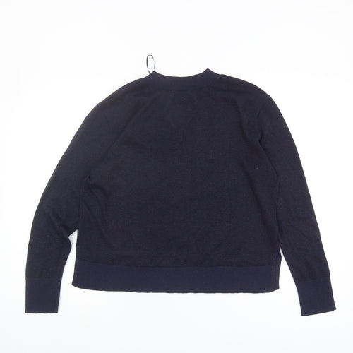 H&M Women's Blue V-Neck Pullover Jumper Size 8