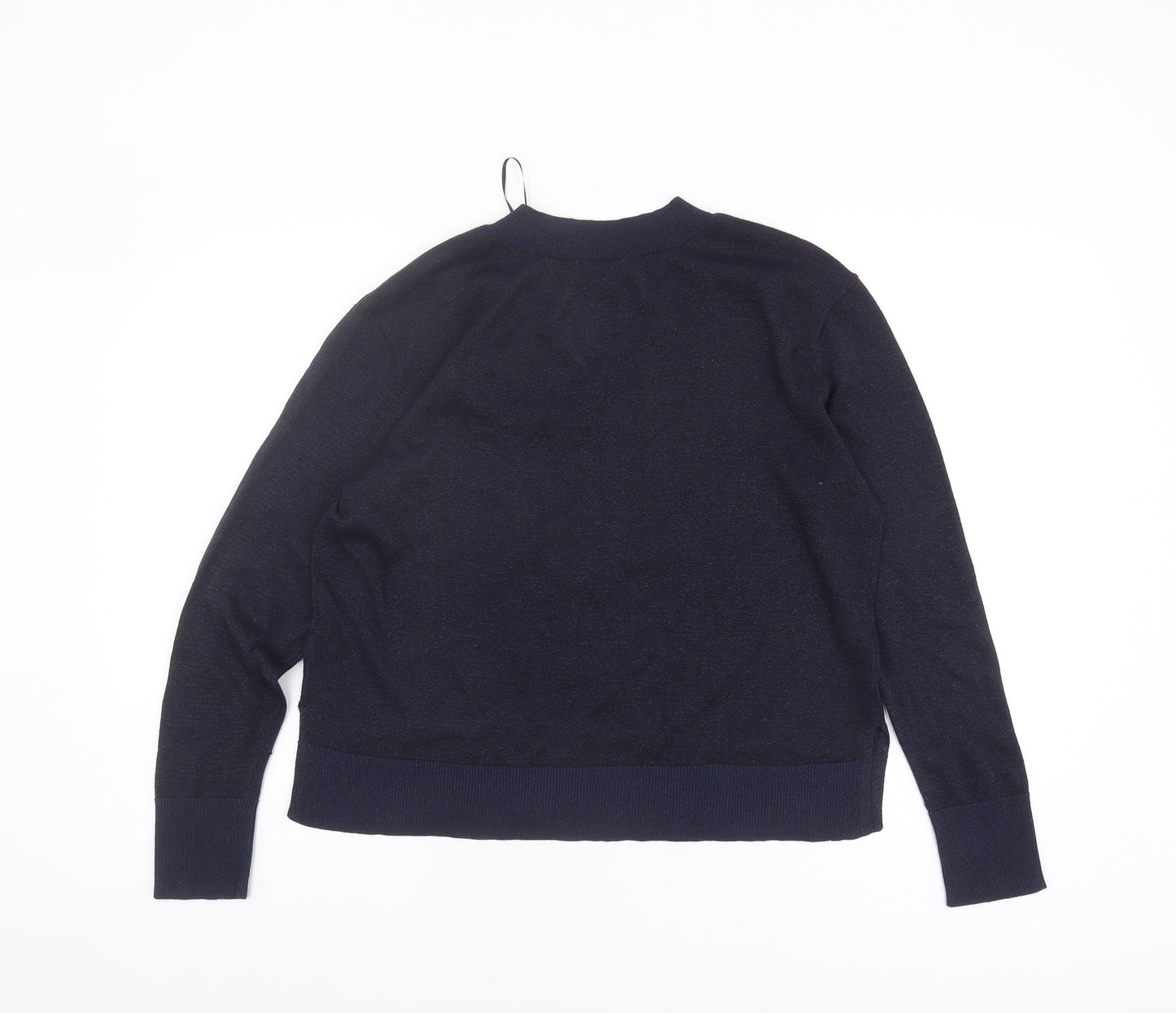 H&M Women's Blue V-Neck Pullover Jumper Size 8