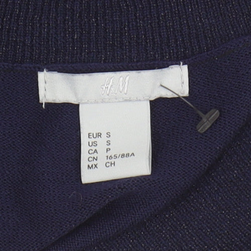 H&M Women's Blue V-Neck Pullover Jumper Size 8