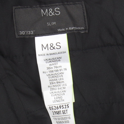 Marks and Spencer Men's Black Slim Trousers Size 30