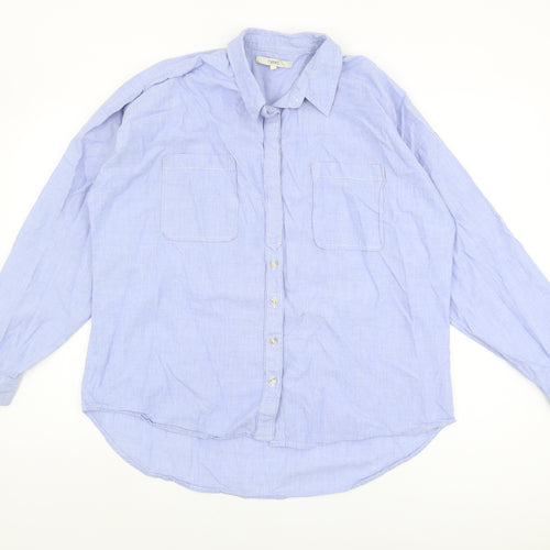 Next Women's Blue Button-Up Shirt Size 18