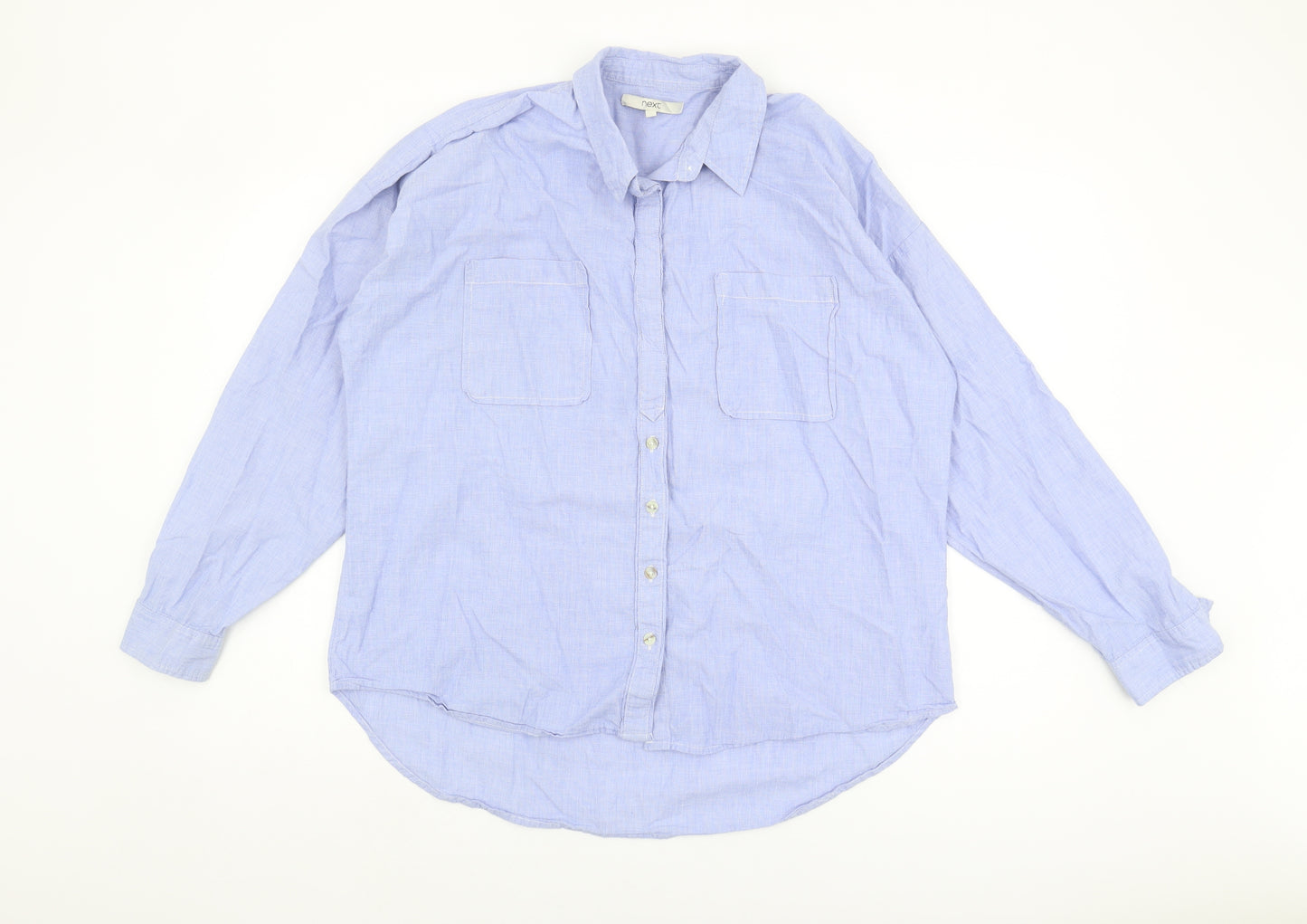 Next Women's Blue Button-Up Shirt Size 18