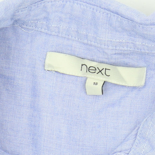 Next Women's Blue Button-Up Shirt Size 18