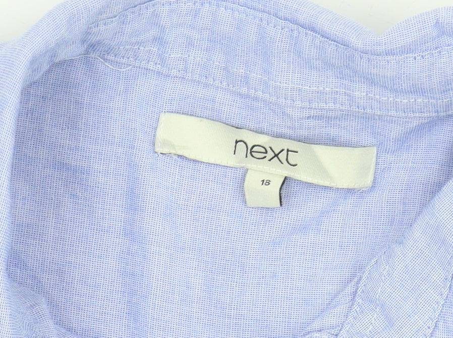 Next Women's Blue Button-Up Shirt Size 18